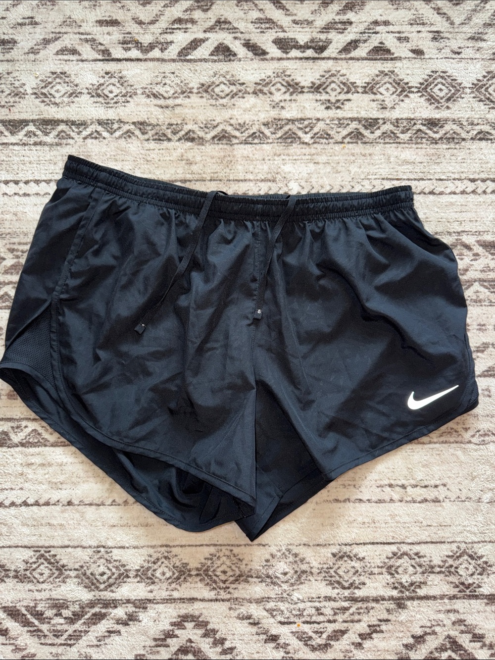 Nike Black Running Shorts with White Swoosh